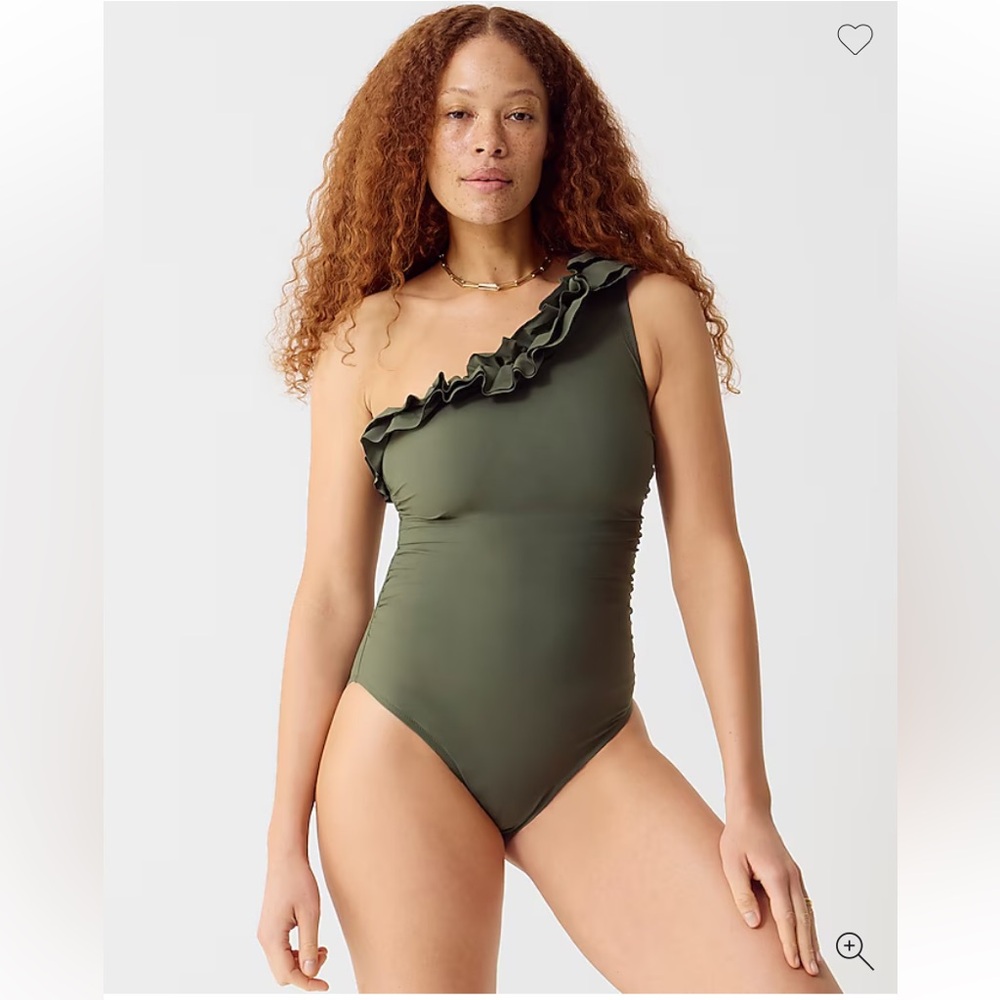 NWT J.CREW Ruffle Ruched One-Shoulder Swimsuit - 4